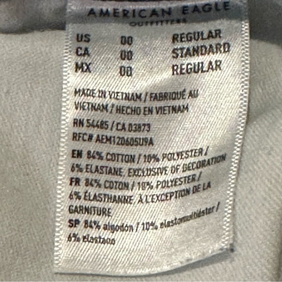 American Eagle Dream Jean Women 00 Reg 23x27.5  Curvy Hi Rise Jegging Distressed - Picture 9 of 11